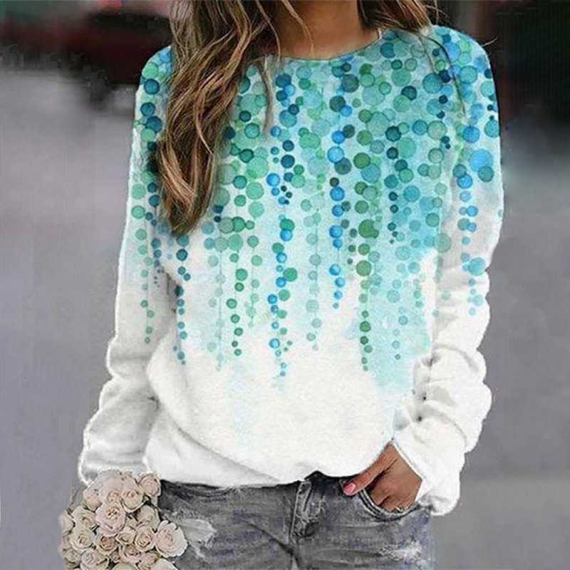 Basic Long Sleeve Printed Sweatshirt