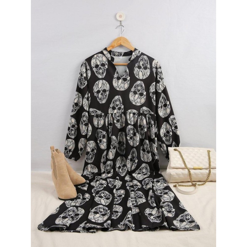 Born to Bad Skull Print Maxi Dress