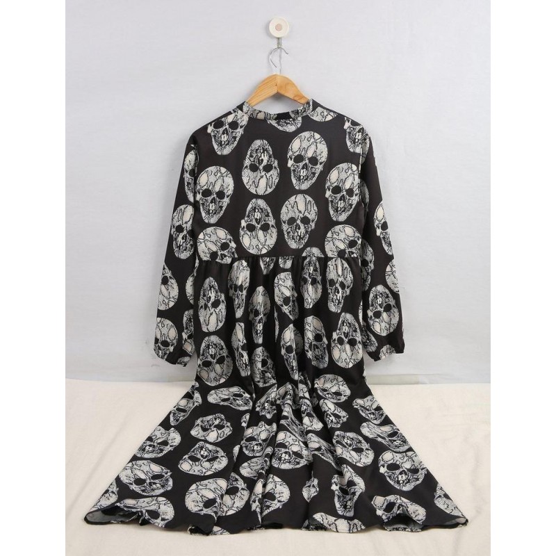 Born to Bad Skull Print Maxi Dress