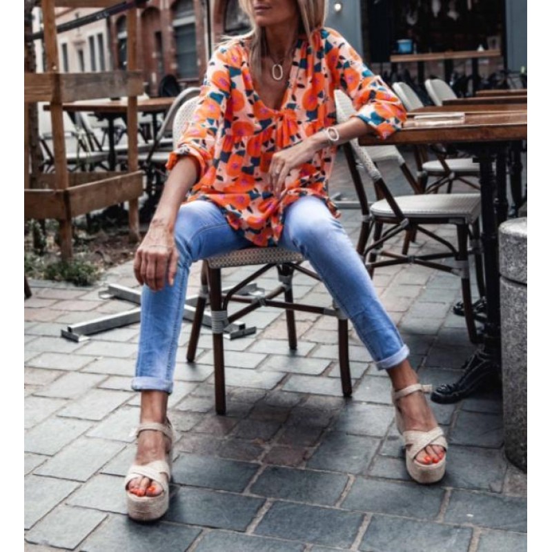 Bright About Now Floral Print Top