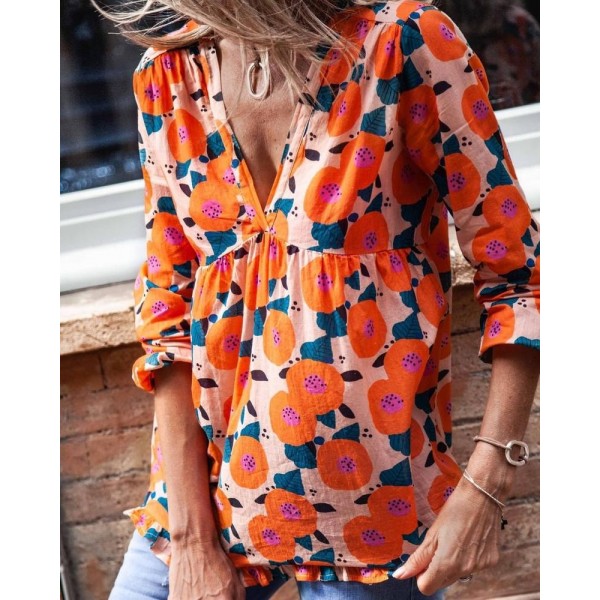 Bright About Now Floral Print Top