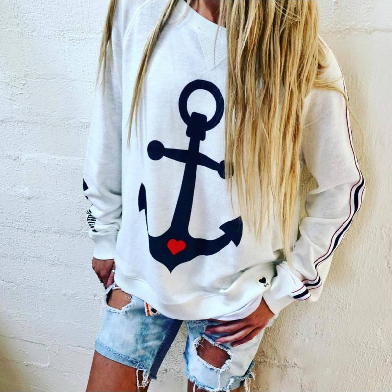 Distinctive Print Long Sleeve Sweatshirt