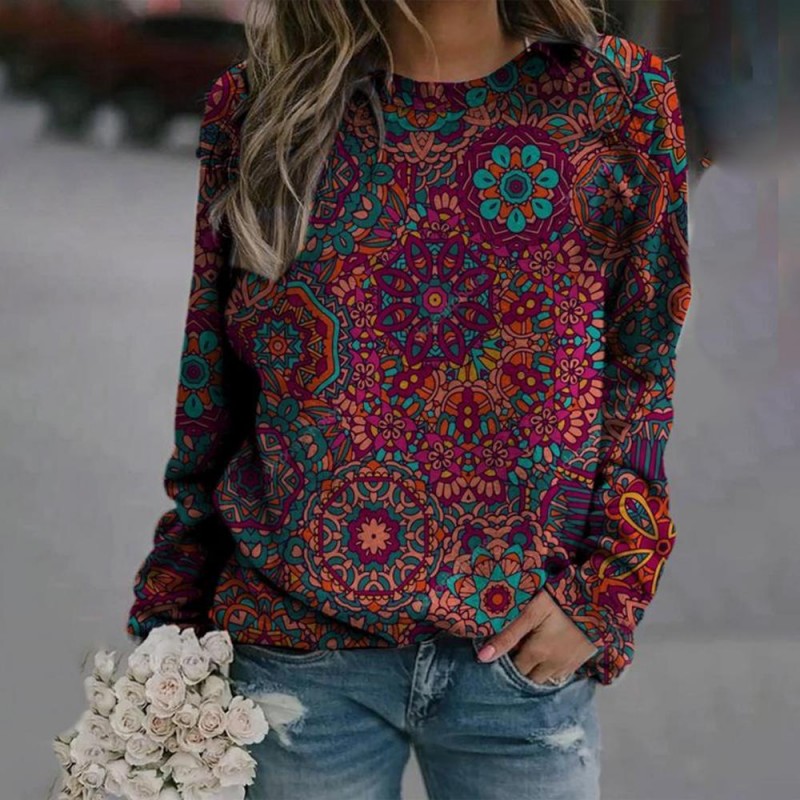 Floral Printed Round Neck Top