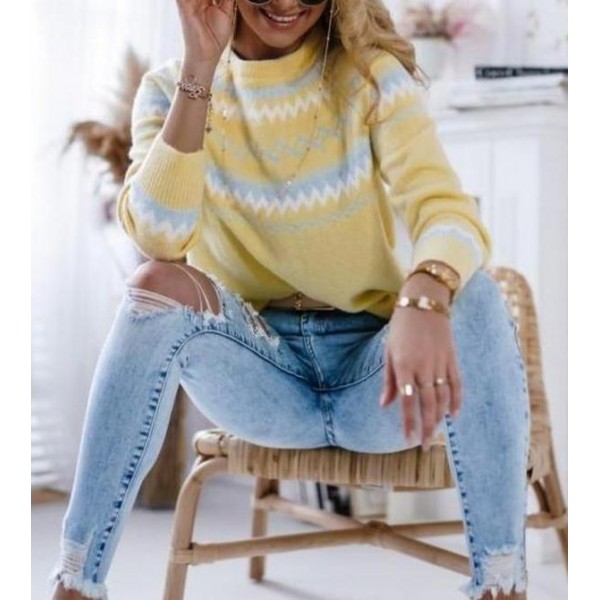 Fresh Yellow Long Sleeve Sweater