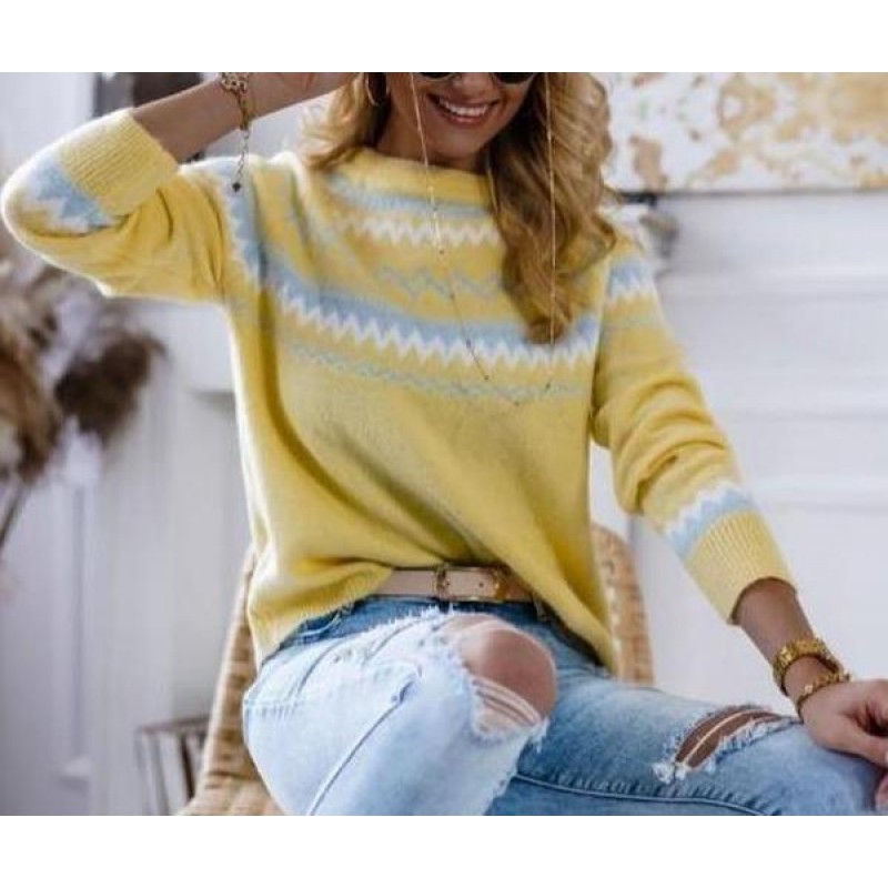 Fresh Yellow Long Sleeve Sweater