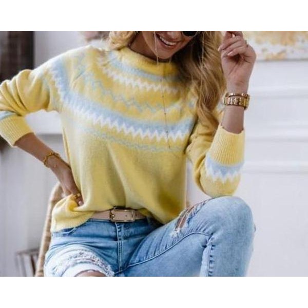 Fresh Yellow Long Sleeve Sweater