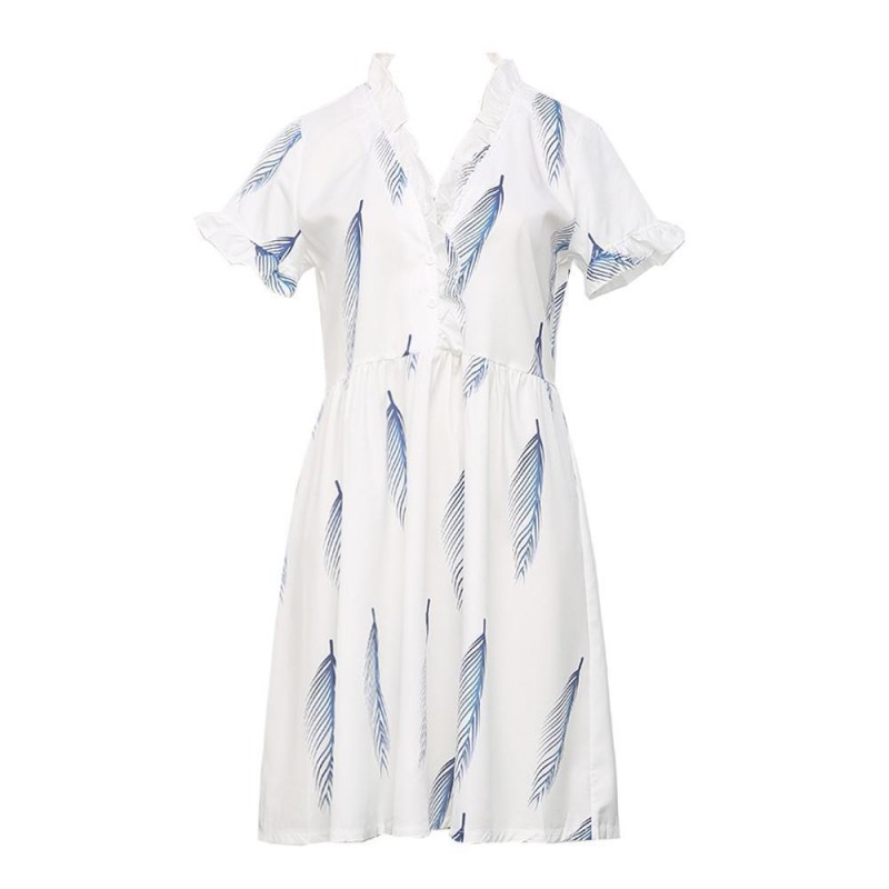 Go Your Own Way Feather Print Dress