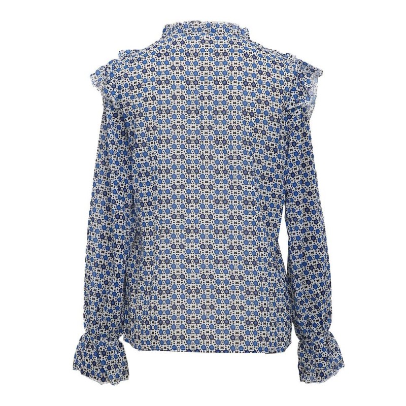 Land of Plenty Blue Floral Print Blouse