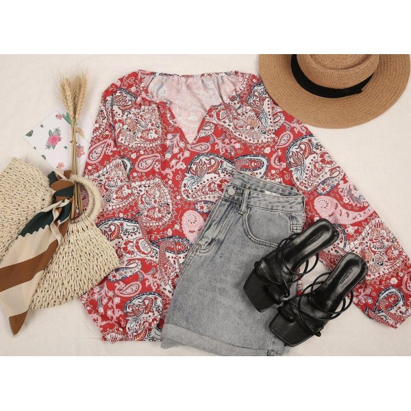 Let’s Do This Paisley Print Blouse