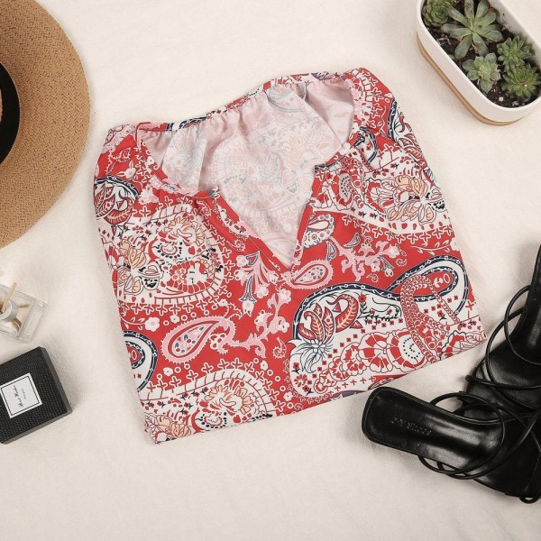 Let’s Do This Paisley Print Blouse