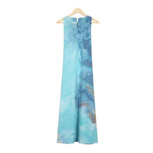 Mood-Lifting Print Sleeveless Midi Dress