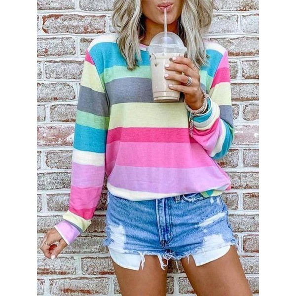 Multicolor Striped Long Sleeve Top