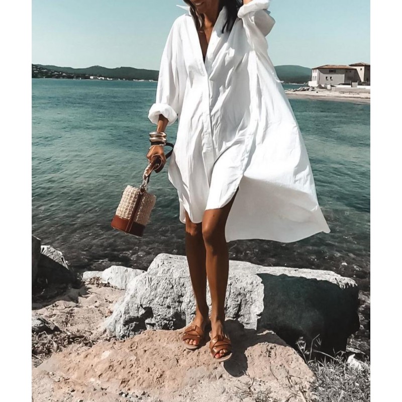 Never Letting Go White Shirtdress