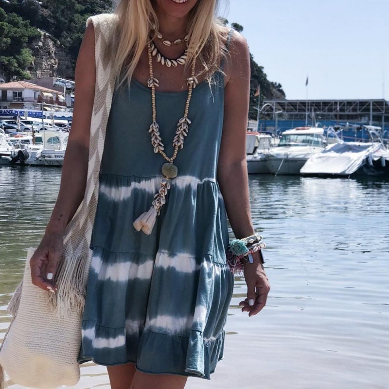 One Fine Day Blue Tie Dye Dress