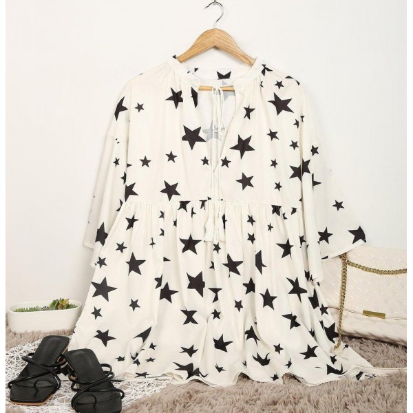 Star Printed Cover-up Dress