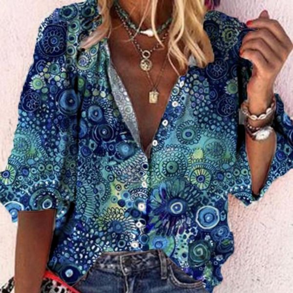 Stylish 3/4 Sleeve Printed Shirt