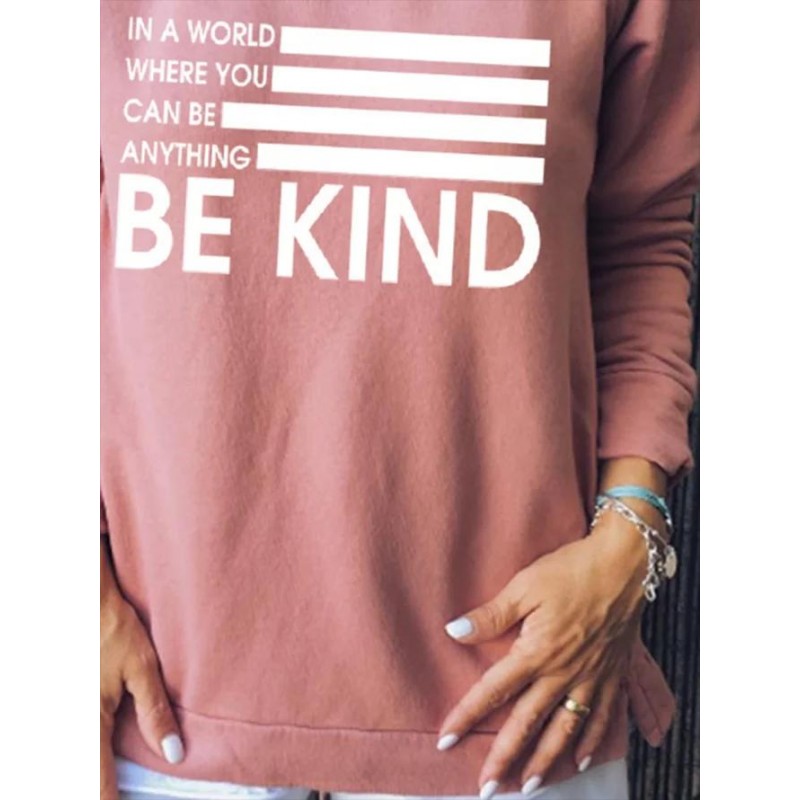 Sweet Pink Crew Neck Long Sleeve Sweatshirt