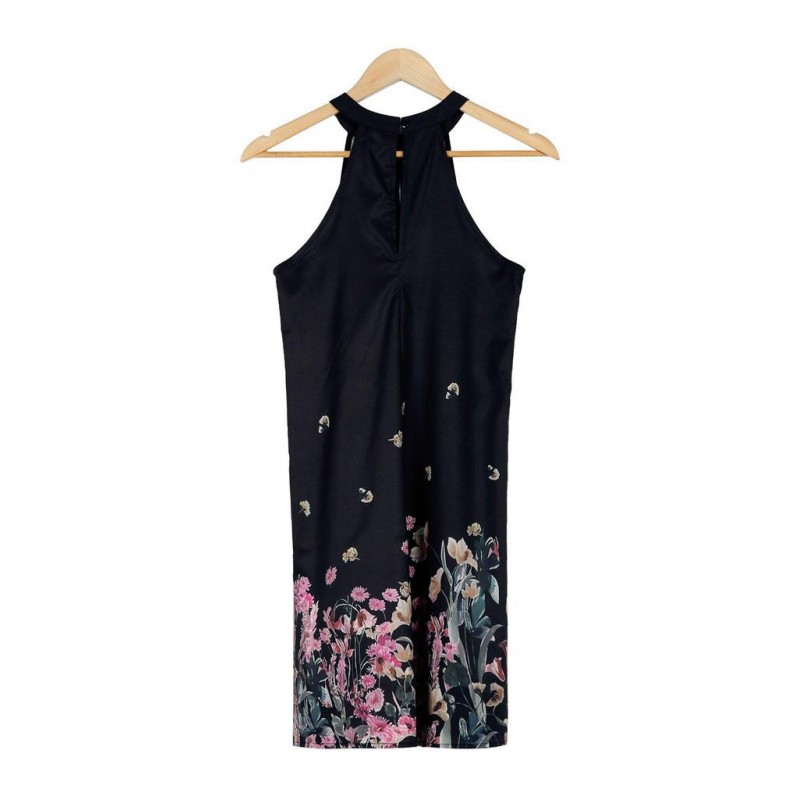 Elegant Floral Print Sleeveless Mini Dress