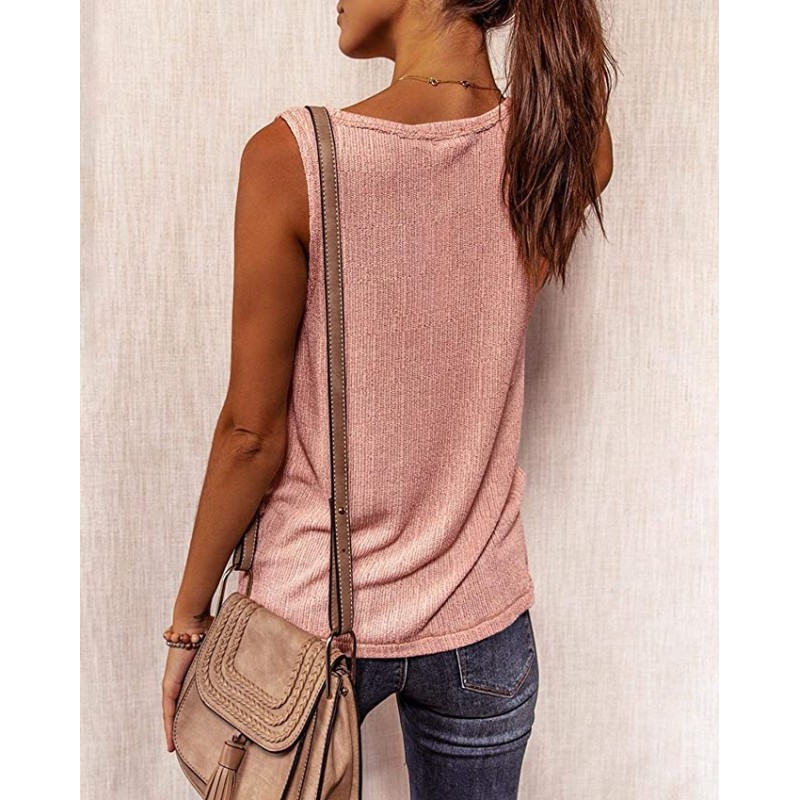 Youthful Pink Plain Sleeveless Top