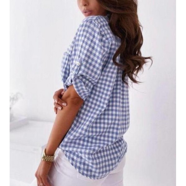 Preppy Plaid Print Short Sleeve Shirt