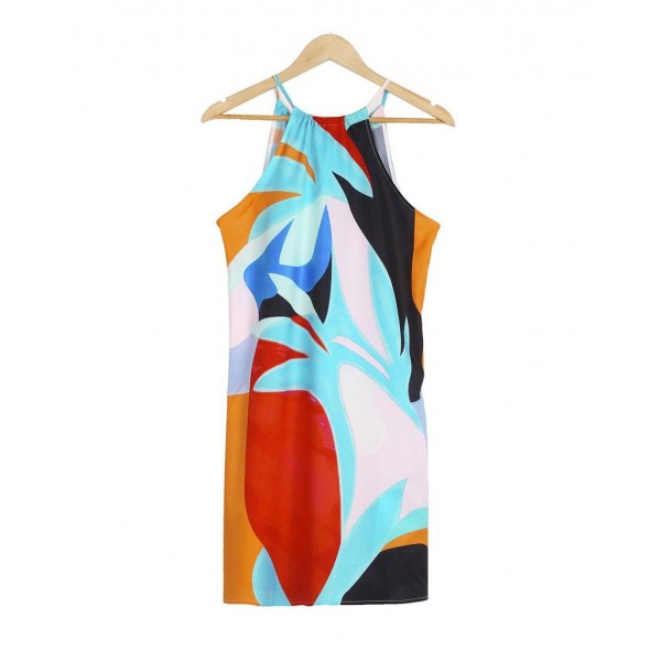 Attractive Print Sleeveless Mini Dress