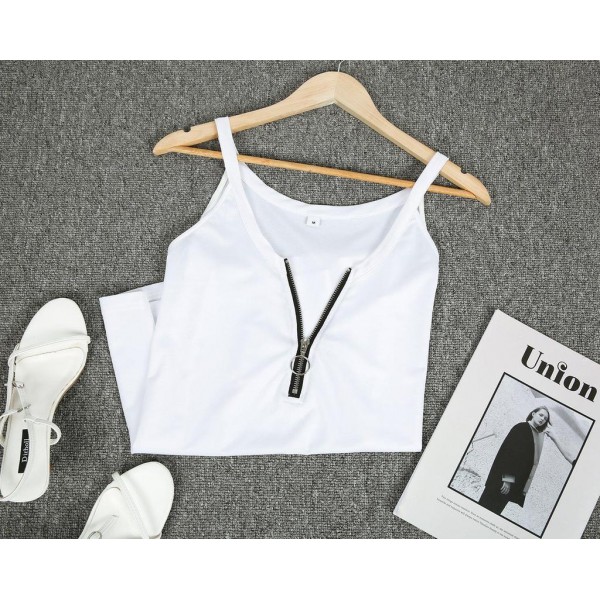 Sexy V-Neck Plain Sleeveless Top