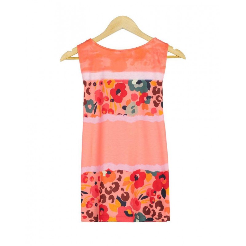 Chic Print V-Neck Sleeveless Top