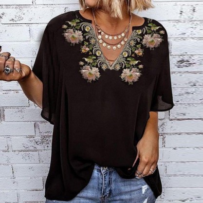 Classy Print Short Sleeve Top