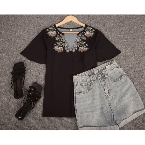 Classy Print Short Sleeve Top