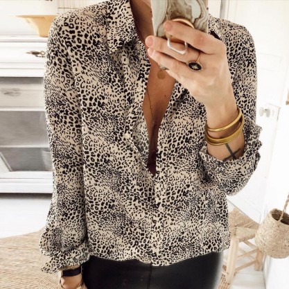 Cool Leopard Print Long Sleeve Shirt