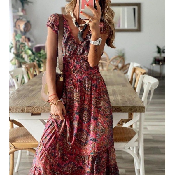 Stop and Stare Paisley Print Maxi Dress