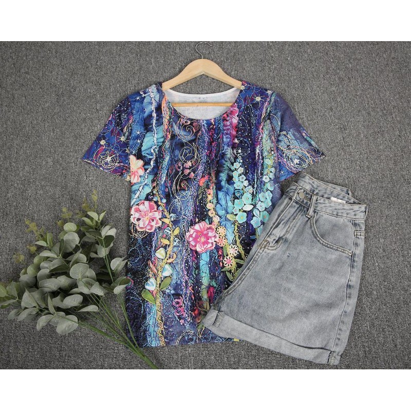 Grovy Print Short Sleeve Top