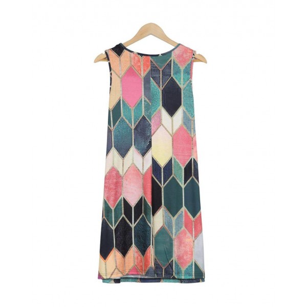 Stunning Argyle Print Sleeveless Mini Dress