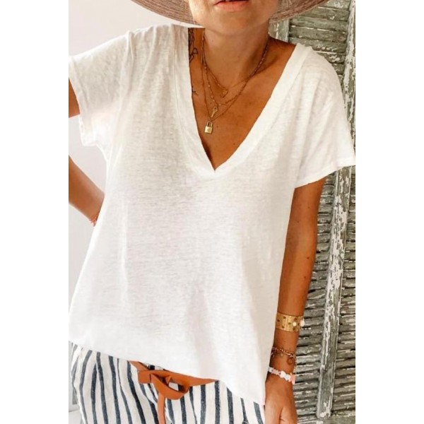 Comfy V-Neck Short Sleeve Top