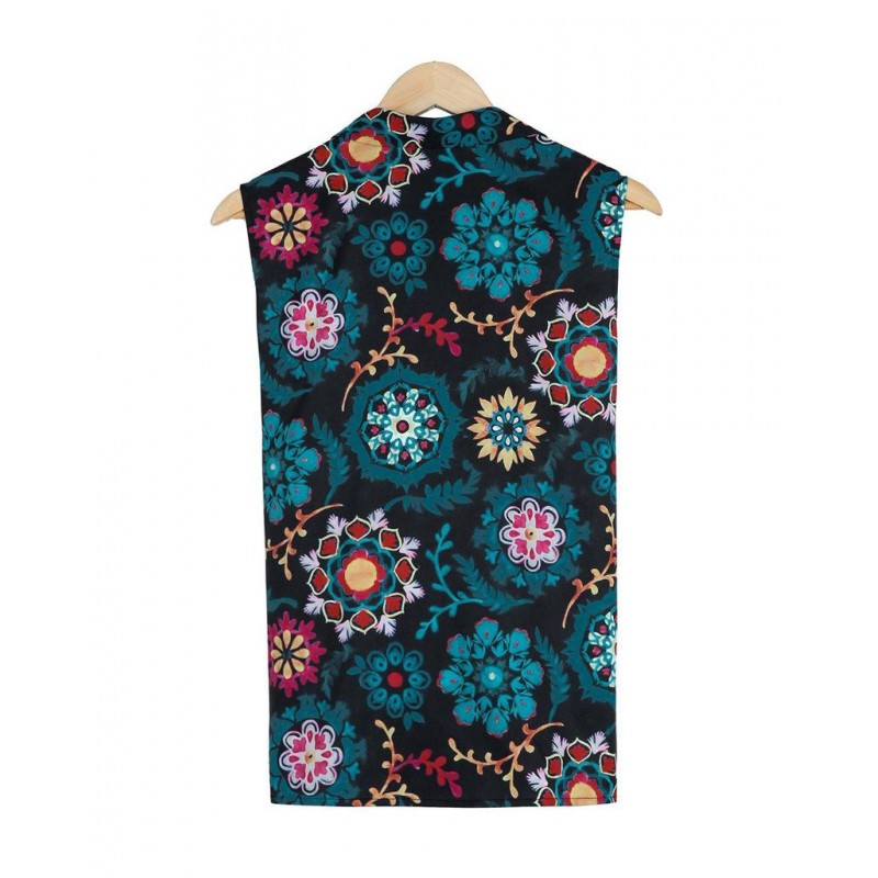 Chic V-Neck Print Sleeveless Top