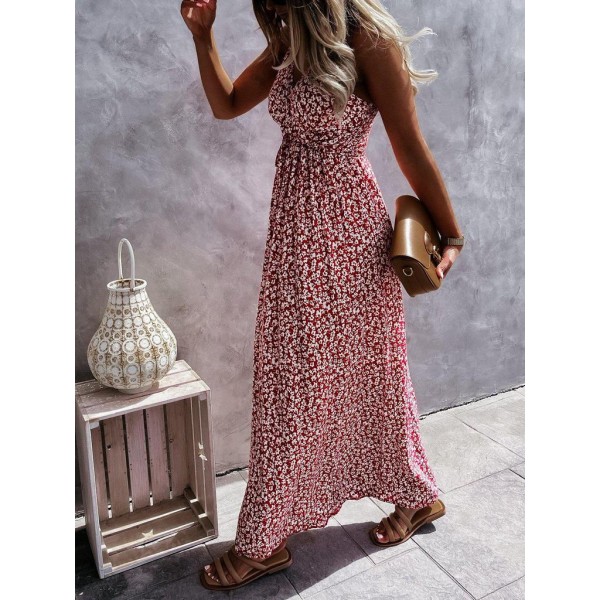 Glamorous Red Print Sleeveless Maxi Dress