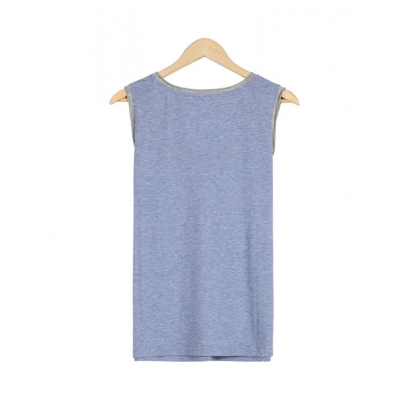 Comfy V-Neck Print Sleeveless Top