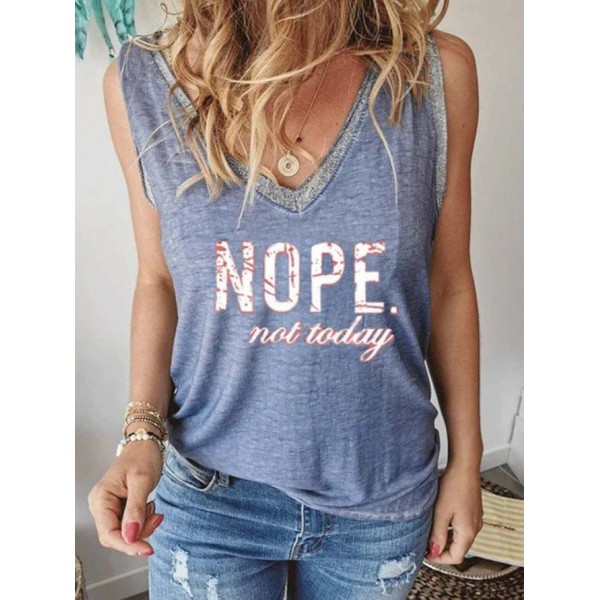 Comfy V-Neck Print Sleeveless Top