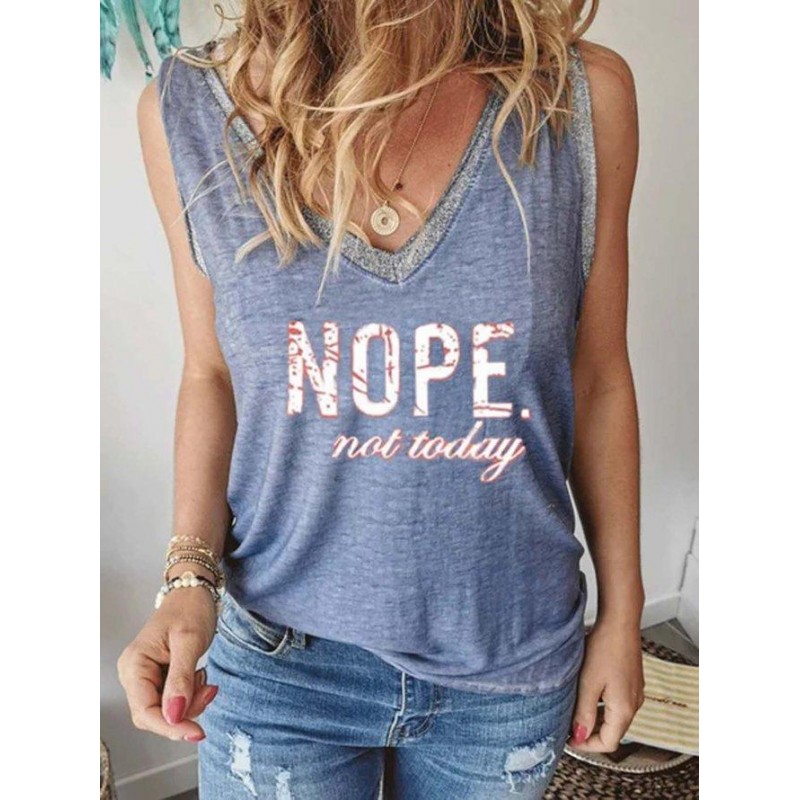 Comfy V-Neck Print Sleeveless Top