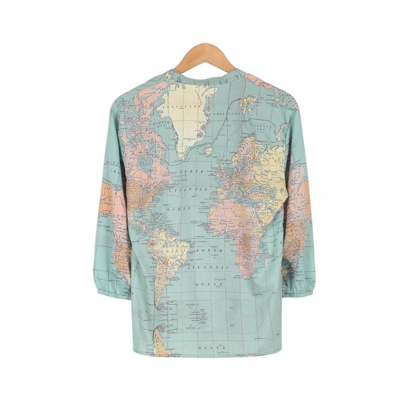 How Worldly Globe Print Shirt