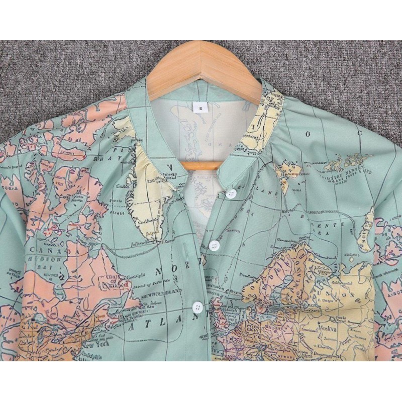 How Worldly Globe Print Shirt