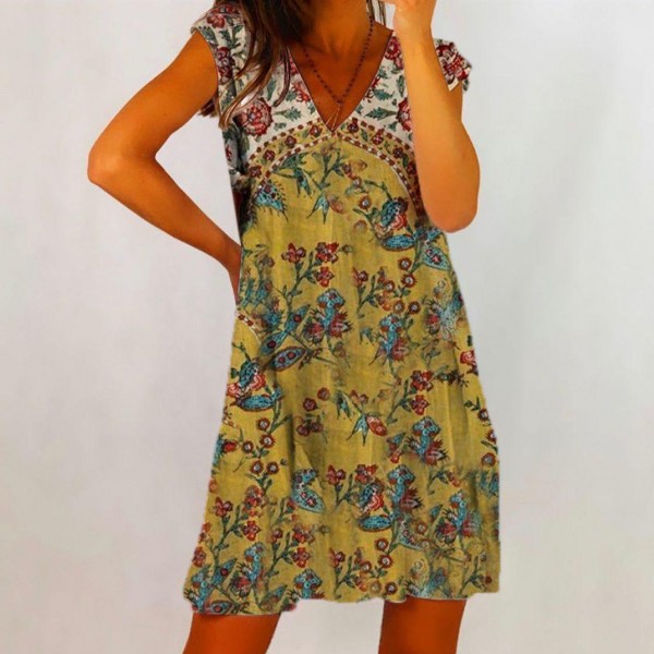 Mysterious Sleeveless Print Mini Dress