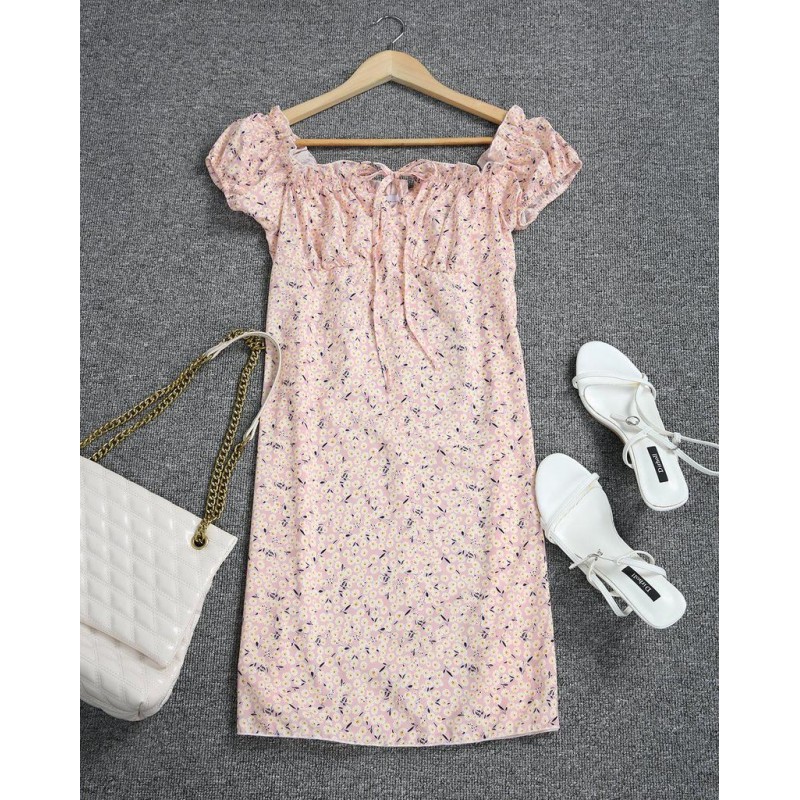 Sweet Print Short Sleeve Mini Dress