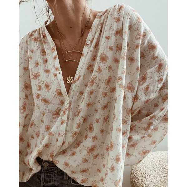 Modern Print Long Sleeve Top