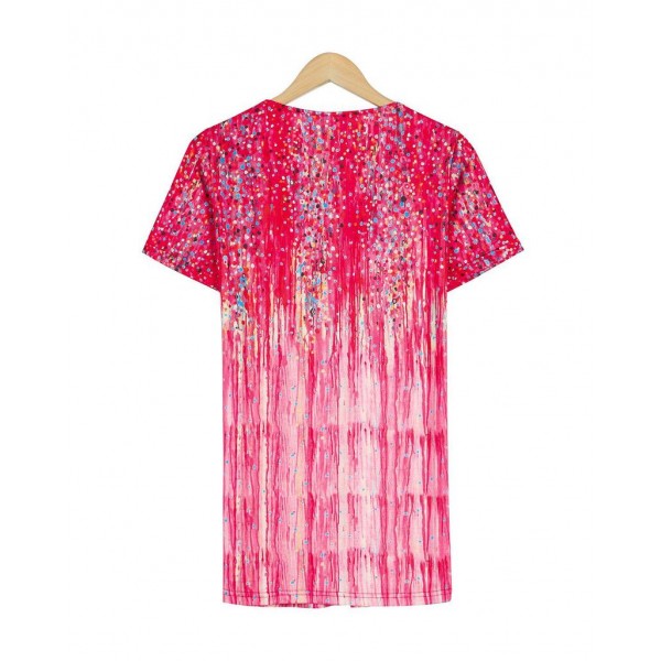 Showy Print Short Sleeve Top