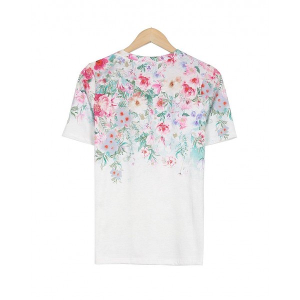 Elegant Print Short Sleeve Top