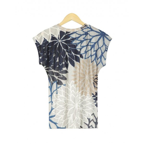 Elegant Print Short Sleeve Top