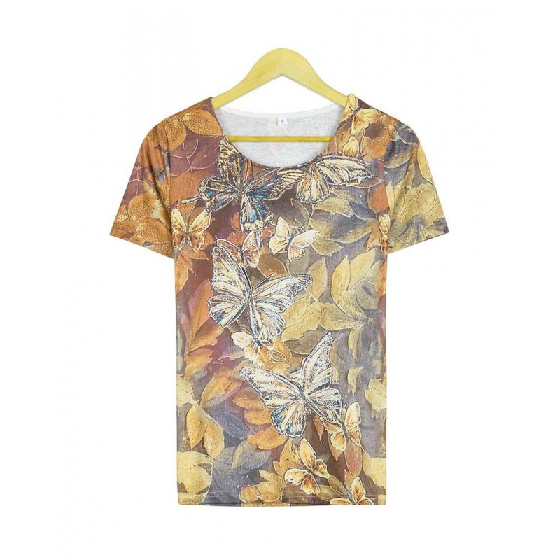 Retro Print Short Sleeve Top