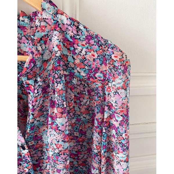 Romantic Ditsy Floral Print Long Sleeve Shirt