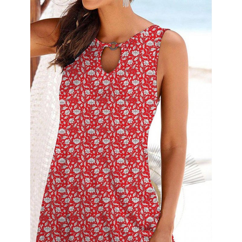 Stylish Sleeveless Print Mini Dress